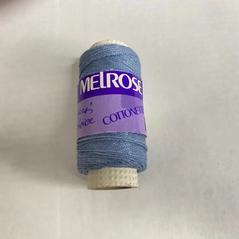 Melrose Cottonette Yarn Spool Lot of 5 Blue Cotton Rayon Vintage Discontinued